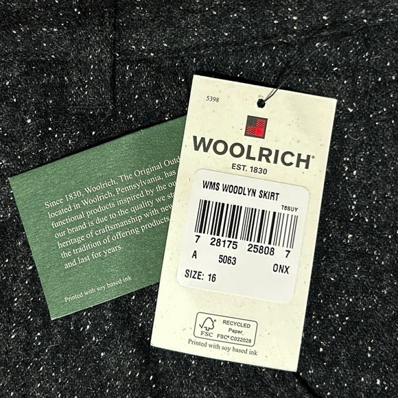 WOOLRICH Woodlyn Mini Skirt sz 16 Onyx Gray Wool Blend Pockets Fall Winter 5063 - Picture 7 of 11